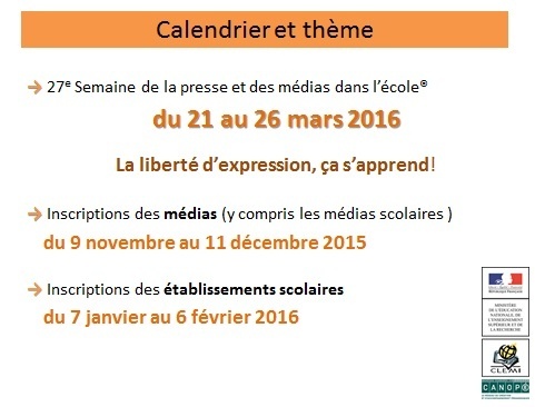 27ème Semaine de la Presse et des Médias à l'Ecole 27ème Semaine de la Presse et des Médias à l'Ecole