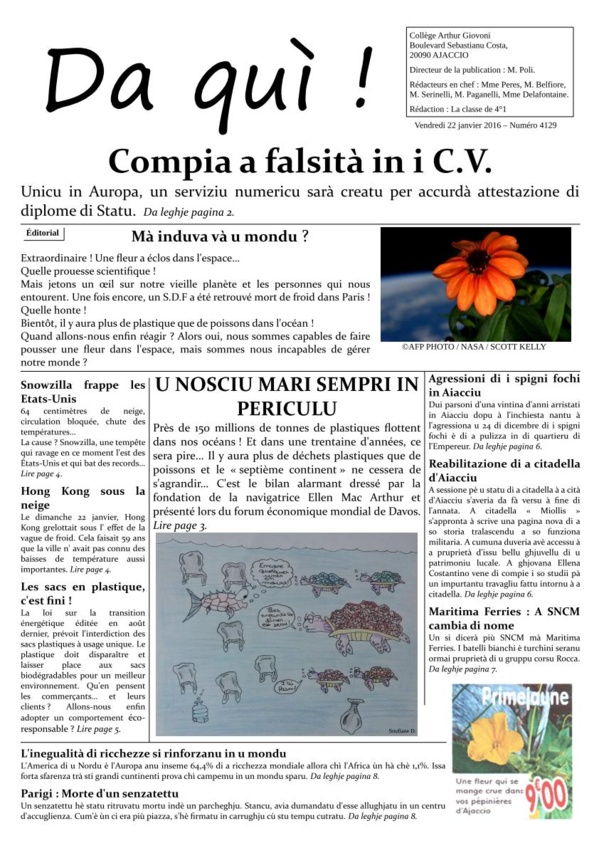 " Faites la Une !" la palmarès de la 8ème Edition " Faites la Une !" la palmarès de la 8ème Edition