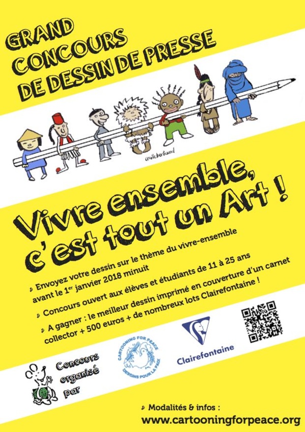 Concours cartooning for peace : Vivre ensemble, C'est tout un art !