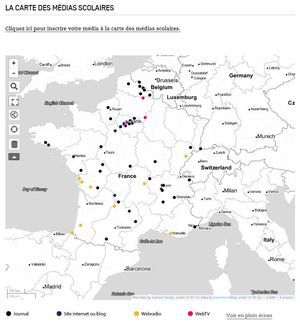 Carte collaborative des médias scolaires Carte collaborative des médias scolaires
