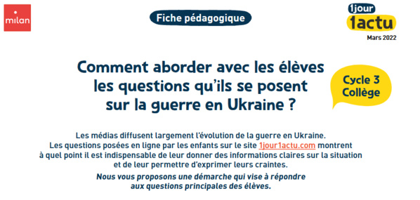 Comment aborder avec les élèves les questions qu’ils se posent sur la guerre en Ukraine ? Comment aborder avec les élèves les questions qu’ils se posent sur la guerre en Ukraine ?