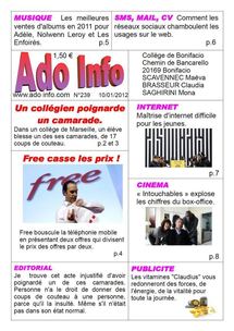 Concours académique « Faites la Une » 2012 - 8 prix décernés Concours académique « Faites la Une » 2012 - 8 prix décernés