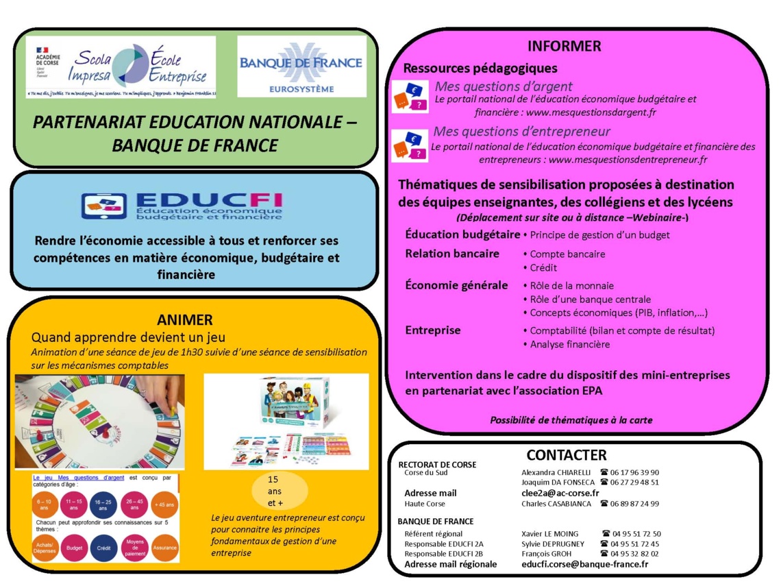 Partenariat avec la Banque de France Partenariat avec la Banque de France